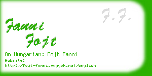 fanni fojt business card